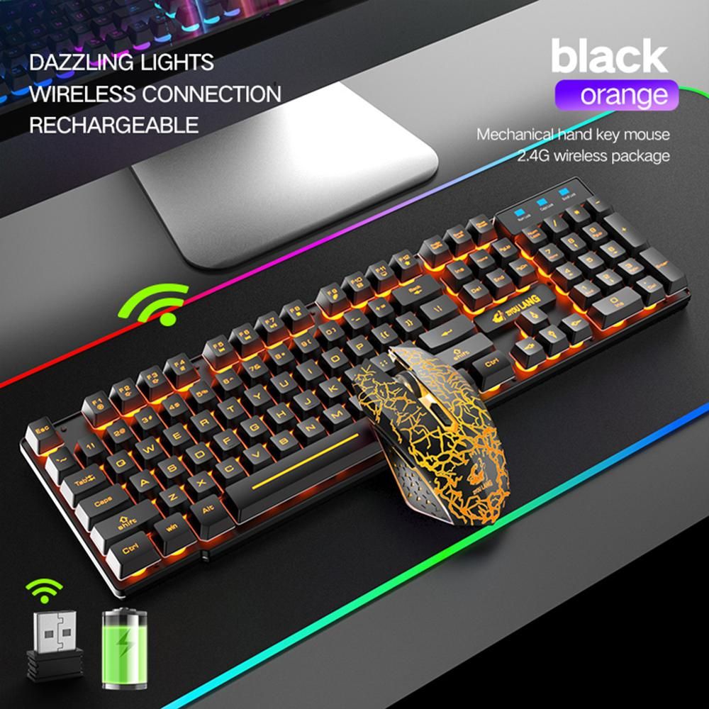 2.4g Rechargeable Wireless Gaming Keyboard And Mouse Set
