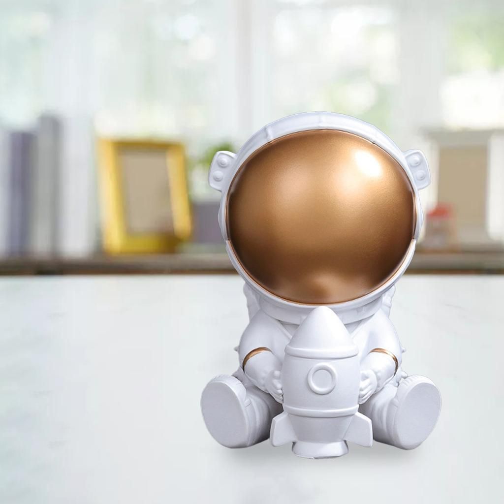 Astronaut Figurines Bookshelf Collectible Hotel Nursery Sit Gold