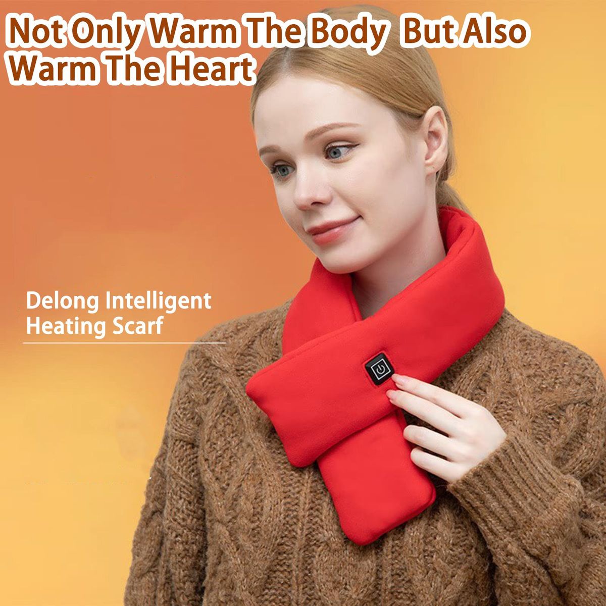 1 Set Heating Scarf 3-gear Temperature Adjustment Warm Scarf Red