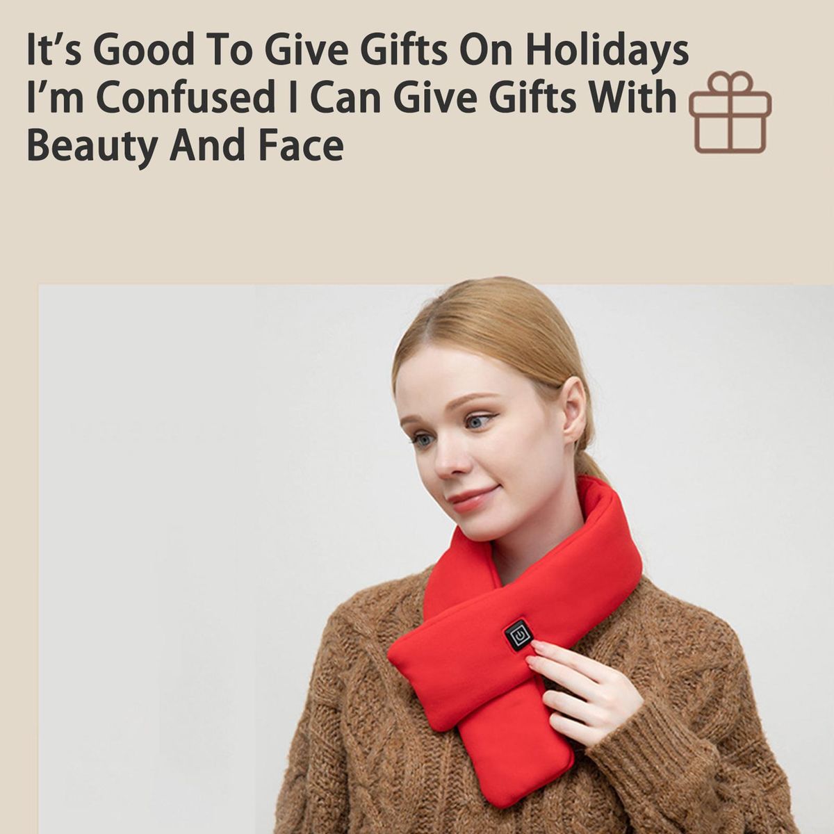 1 Set Heating Scarf 3-gear Temperature Adjustment Warm Scarf Red