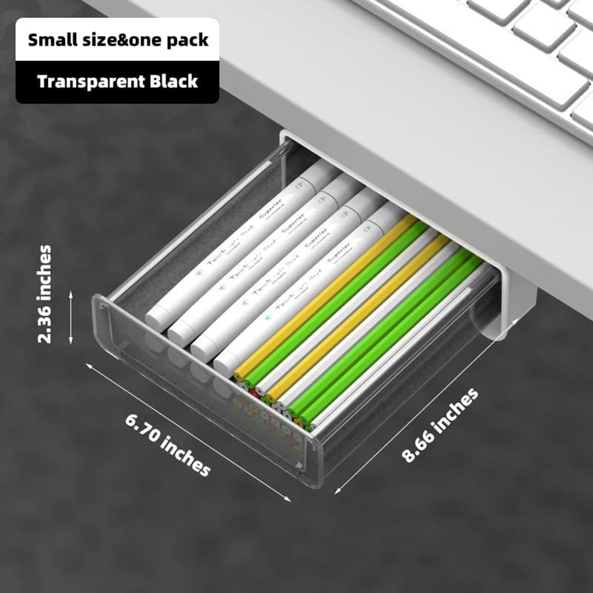 Under Desk Drawer  Adhesive Drawer Organizer  7 Inch Hidden Slide Pull Out Under Desk Storage Accessories Small