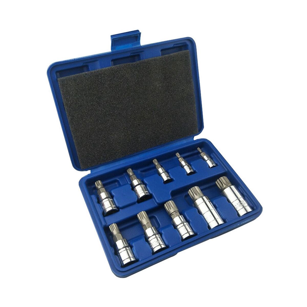 10-Piece Set of Middle Hole 12 Batch Head Sleeve Bit Set 12 Point M Series Sleeve