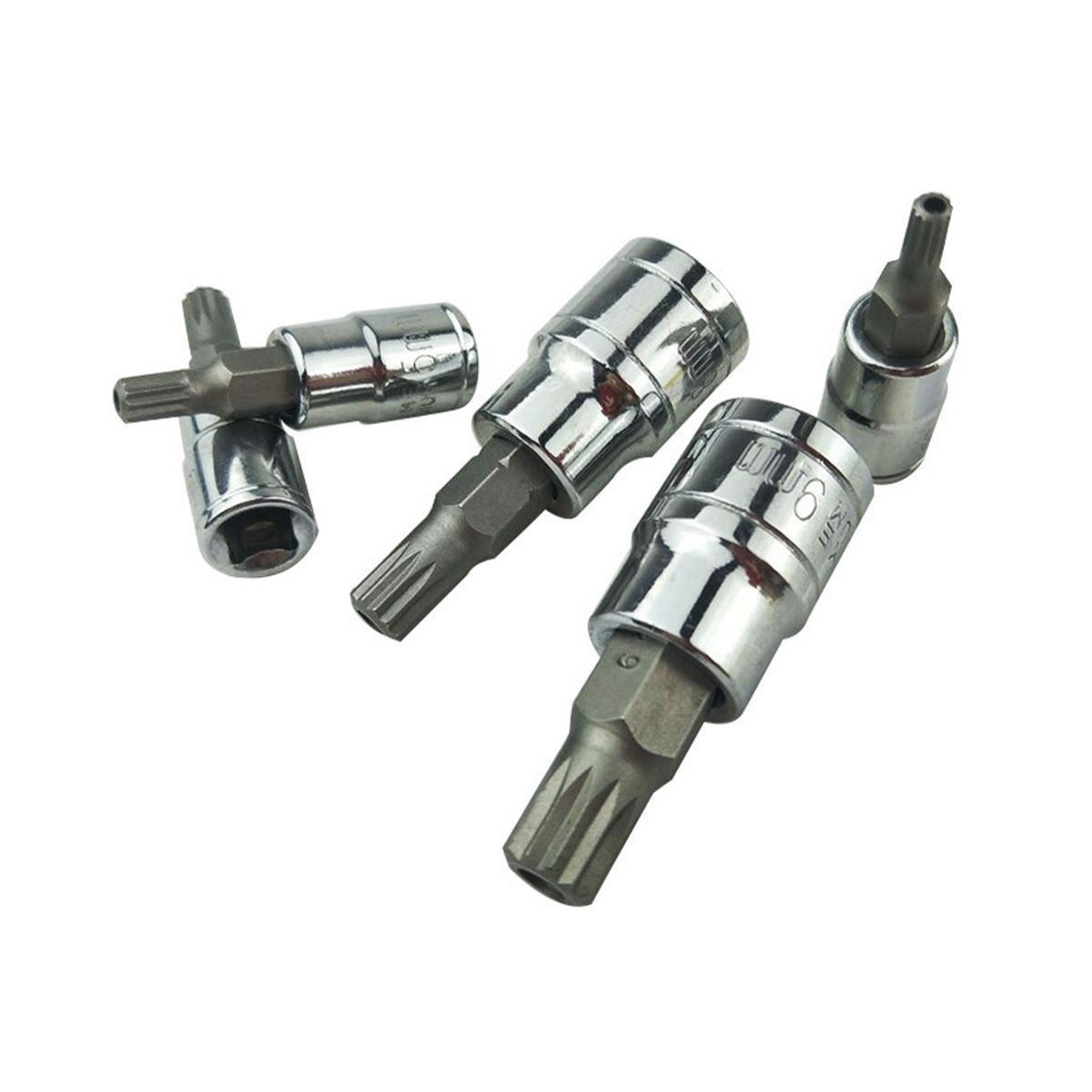 10-Piece Set of Middle Hole 12 Batch Head Sleeve Bit Set 12 Point M Series Sleeve