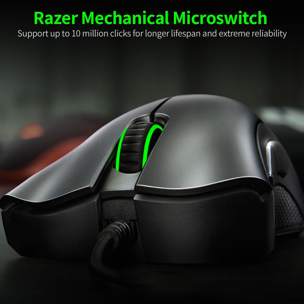 Wired Gaming Mouse Programmable 6400DPI Optical Sensor