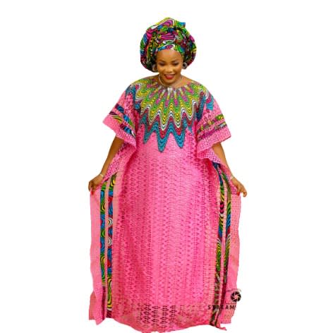 Women's Dry Lace Boubou - Pink