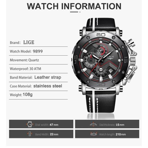 Watch Men Casual Leather Quartz Wristwatches For Men 9899