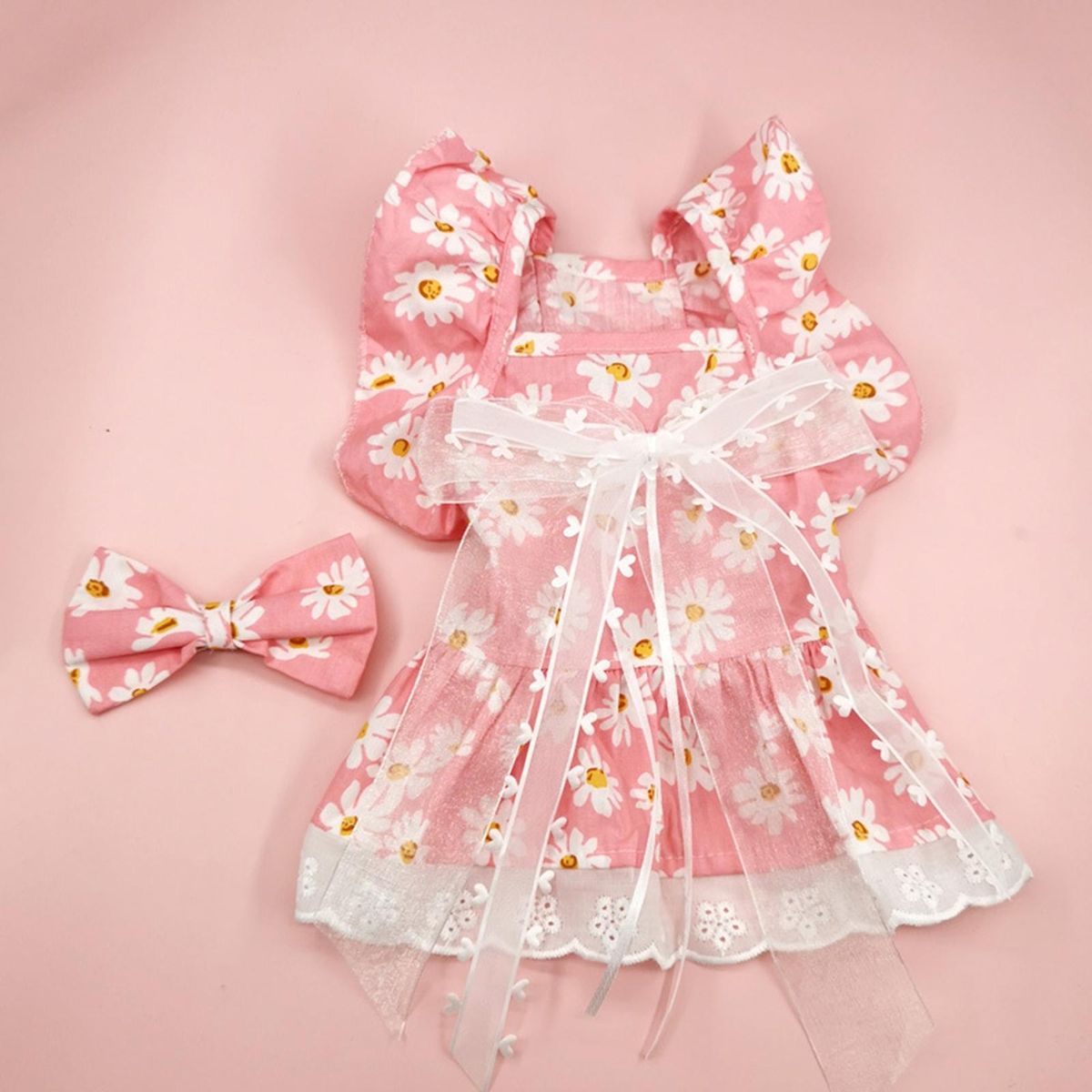 Pet Dress Cat Shirt Pet Dog Dress Summer Clothes Pink