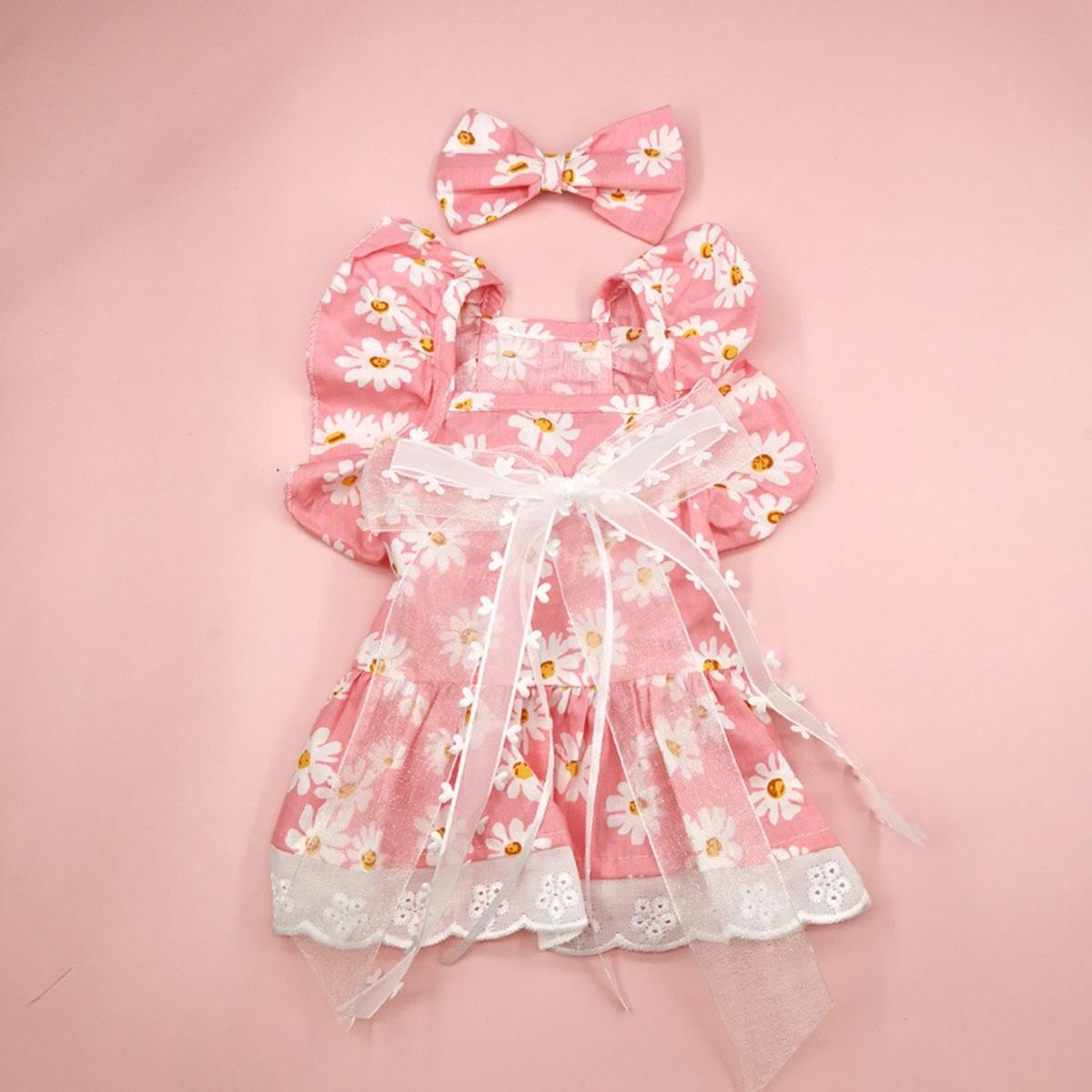 Pet Dress Cat Shirt Pet Dog Dress Summer Clothes Pink