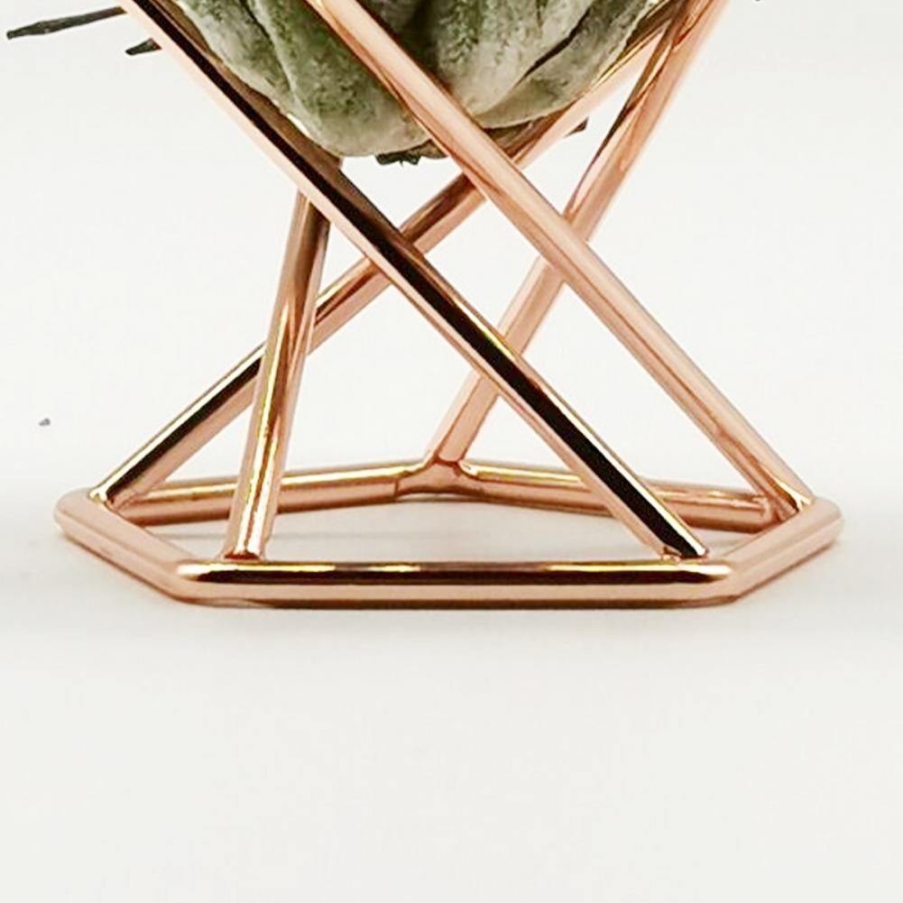 3PCS Geometric Metal Plant Display Rack Elegant Nordic Style Widely Use Air Plant Stand Holder Minimalist Flower Vase For Home Silver