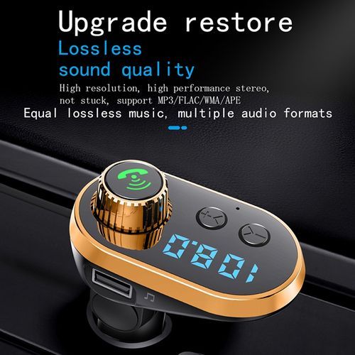 Q15 Multifunctional Car Dual USB 3.1A Charger Bluetooth FM Transmitter With 3 In 1 Cable (Orange)