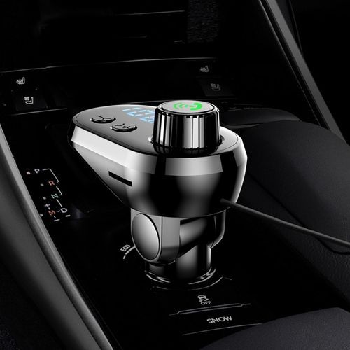 Q15 Multifunctional Car Dual USB 3.1A Charger Bluetooth FM Transmitter With 3 In 1 Cable (Orange)