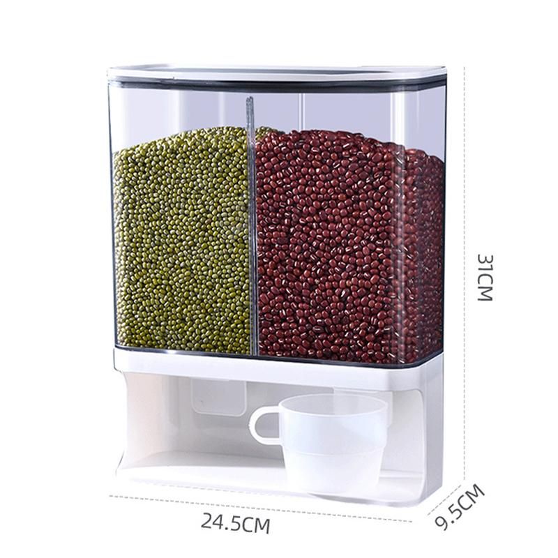 Kitchen Punch-free Wall-mounted Rice Box Moisture-Proof Insect-Proof Oatmeal Nuts Storage Sealed Jar Pet Dog Food Store Box