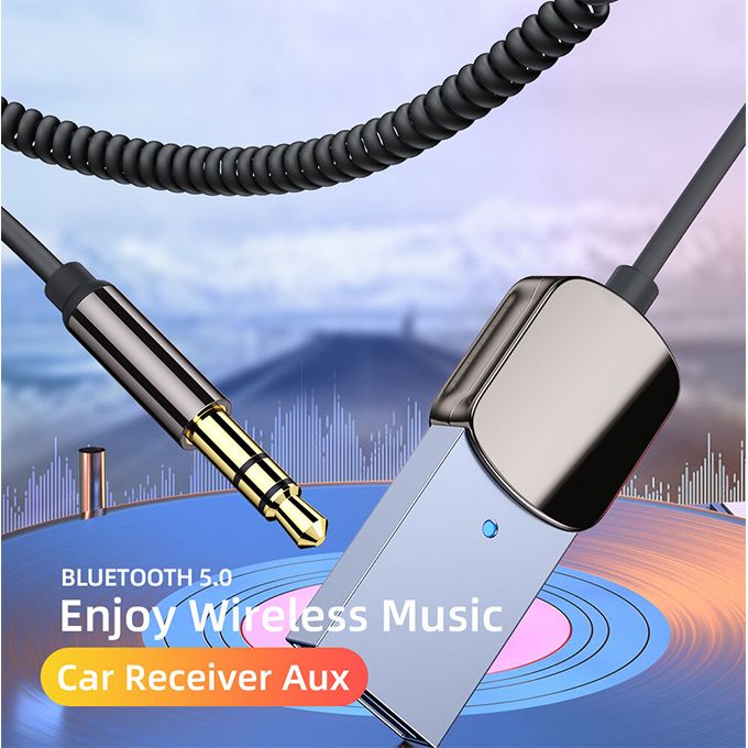 Bluetooth Car Audio Receiver 3.5mm Aux Adapter Hands-Free
