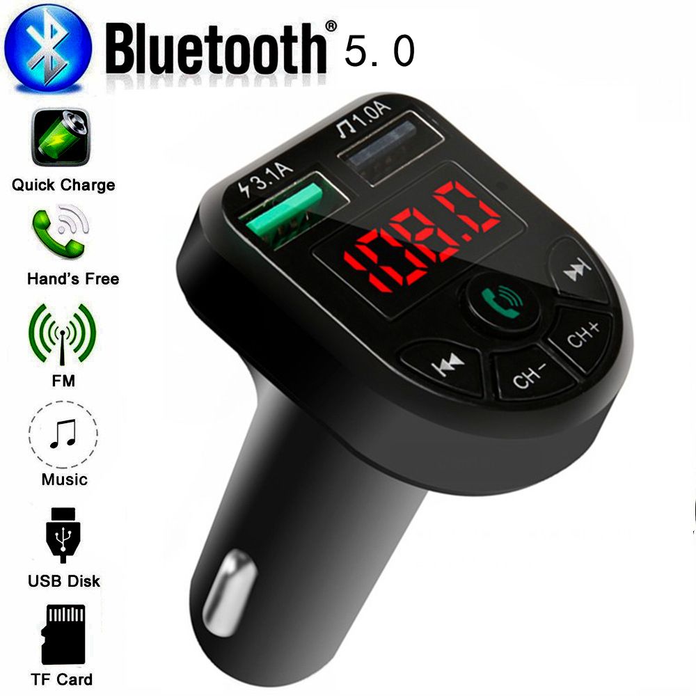 Bluetooth FM Car Transmitter With 3.1A Fast Charging Port