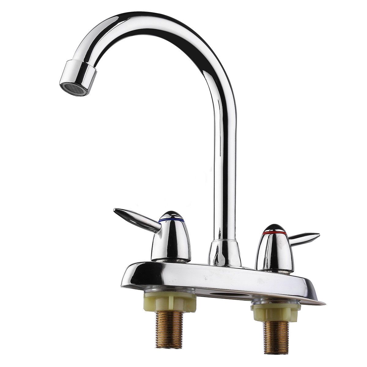 360 Degree Swivel Bathroom Kitchen Faucet Chrome Double Two Handle  Cold Sink Mixer Tap Sprayer Water Mixer Tap