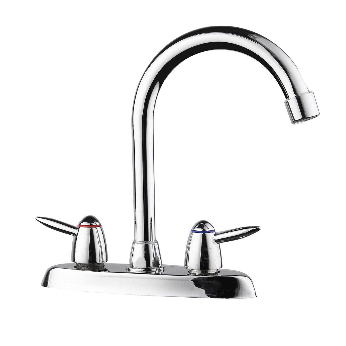 360 Degree Swivel Bathroom Kitchen Faucet Chrome Double Two Handle  Cold Sink Mixer Tap Sprayer Water Mixer Tap