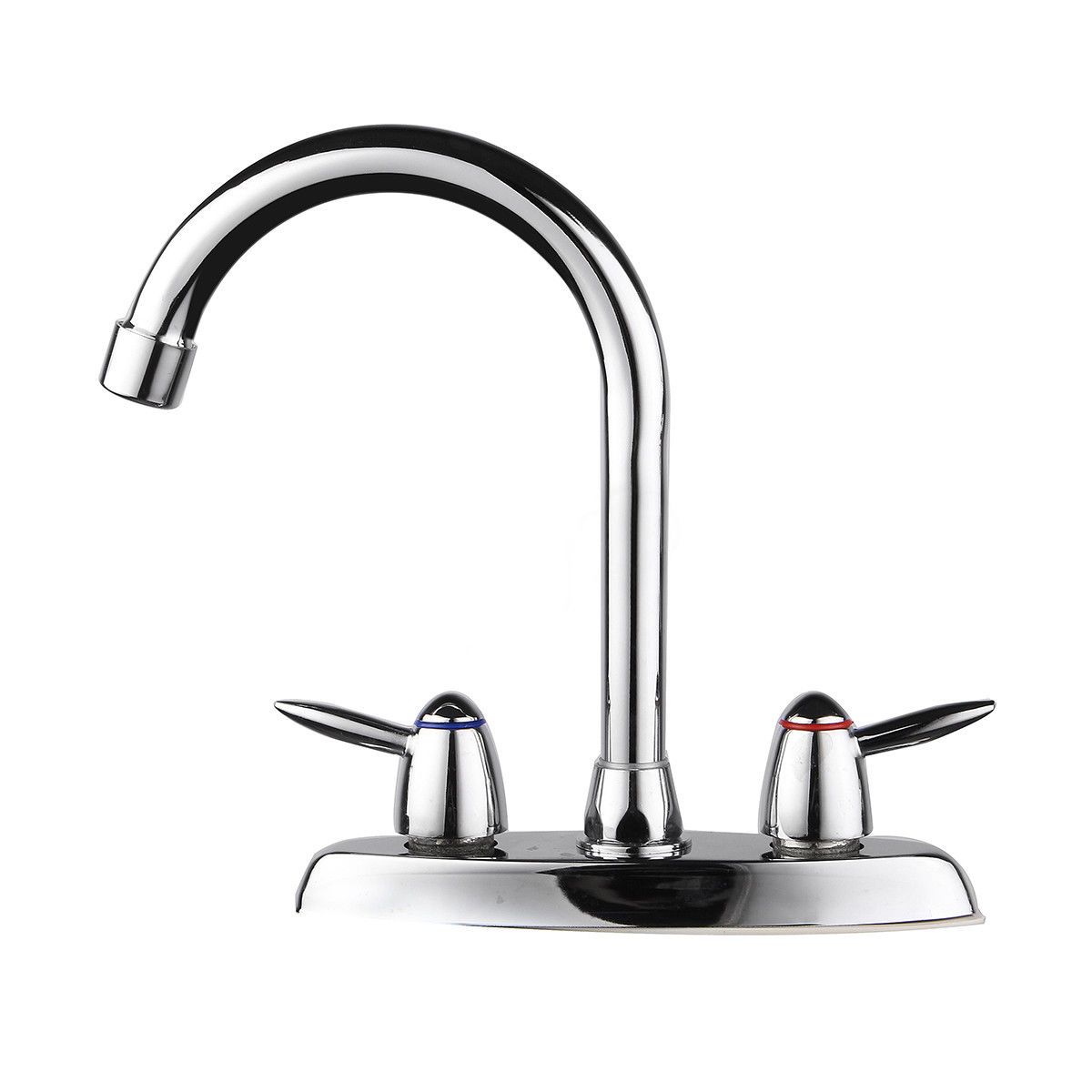 360 Degree Swivel Bathroom Kitchen Faucet Chrome Double Two Handle  Cold Sink Mixer Tap Sprayer Water Mixer Tap