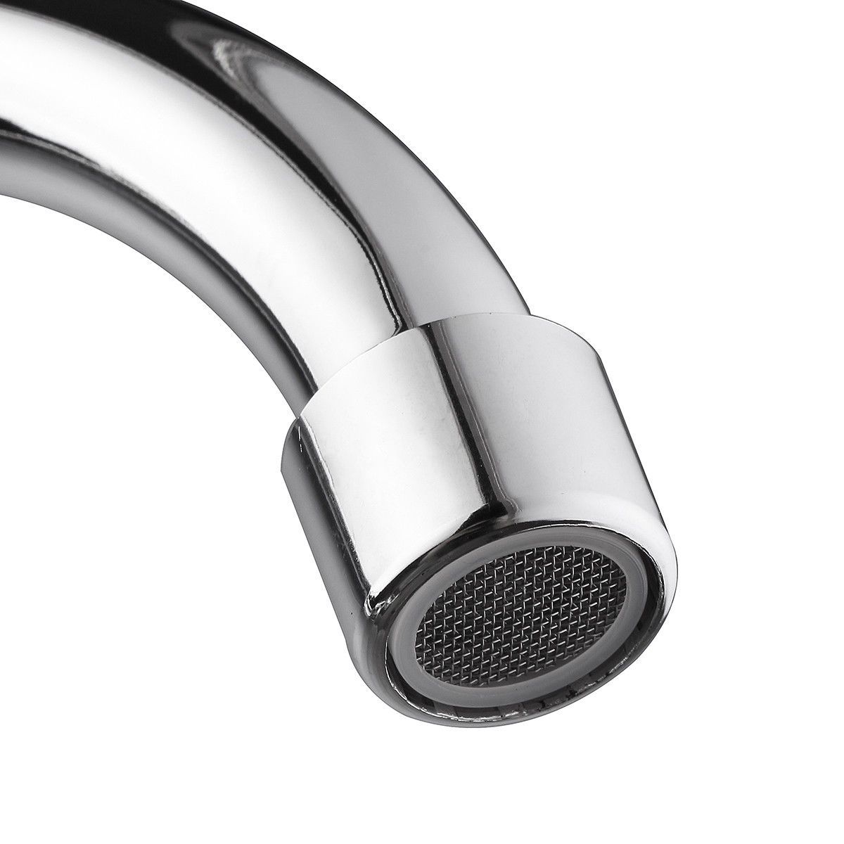 360 Degree Swivel Bathroom Kitchen Faucet Chrome Double Two Handle  Cold Sink Mixer Tap Sprayer Water Mixer Tap