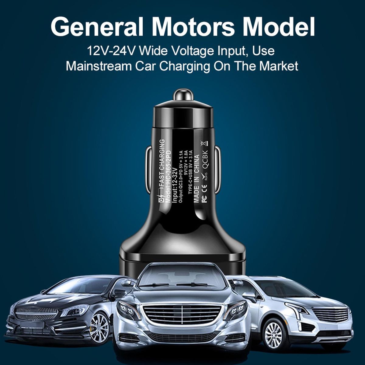 Charger Socket USB Multiple Ports Auto Charger Black