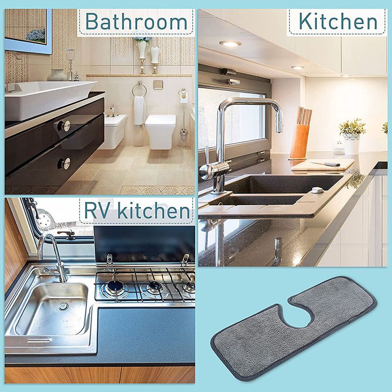 Kitchen Faucet Absorbent Mat Sink Splash Guard Microfiber