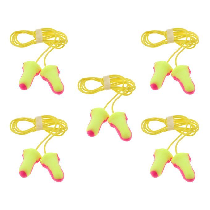 5 Pairs Corded Soft Foam Earplugs For Travel Shoot Sports And Power