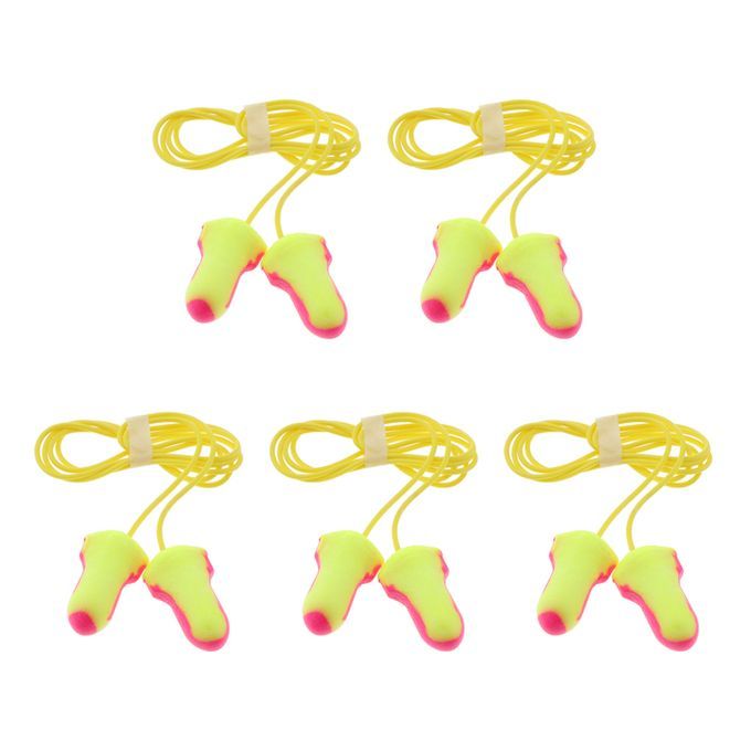 5 Pairs Corded Soft Foam Earplugs For Travel Shoot Sports And Power