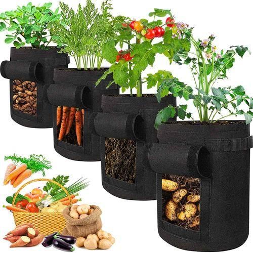 Potato Grow Bags 7 Gallon With Flap,4Pcs Plant