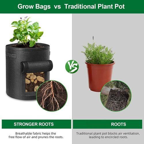 Potato Grow Bags 7 Gallon With Flap,4Pcs Plant