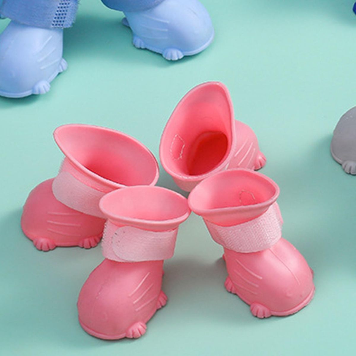 4Pcs Cat Shoes Nail Trim Grooming Pet Cat Dog Foot Covers Pink
