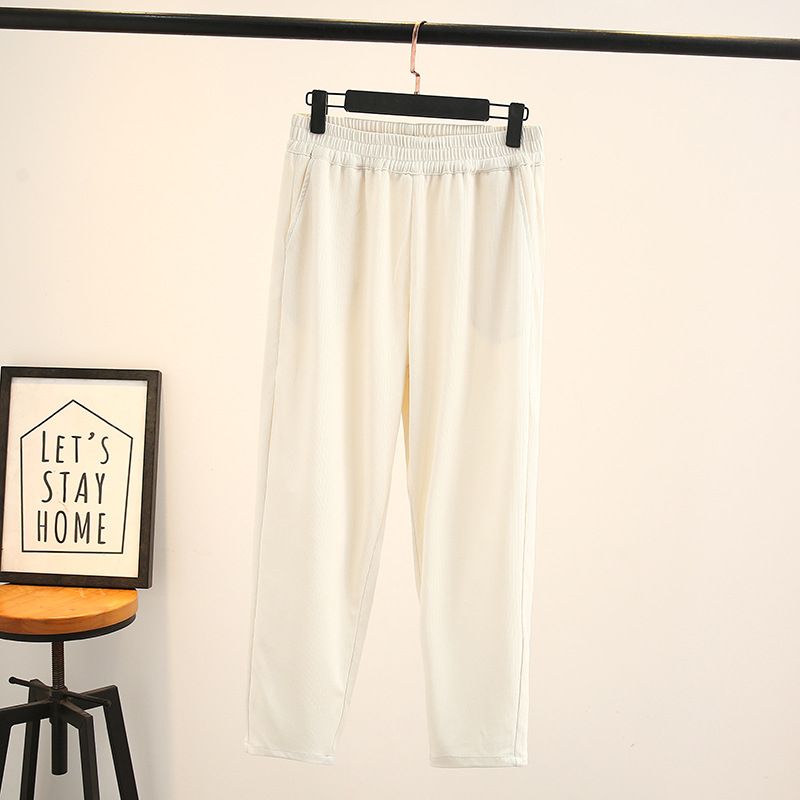 (apricot)Plus Size Harem Pants Women Clothing Loose High Waist Stretch Thin Bottoms Curve Trousers Summer 2023 SAB