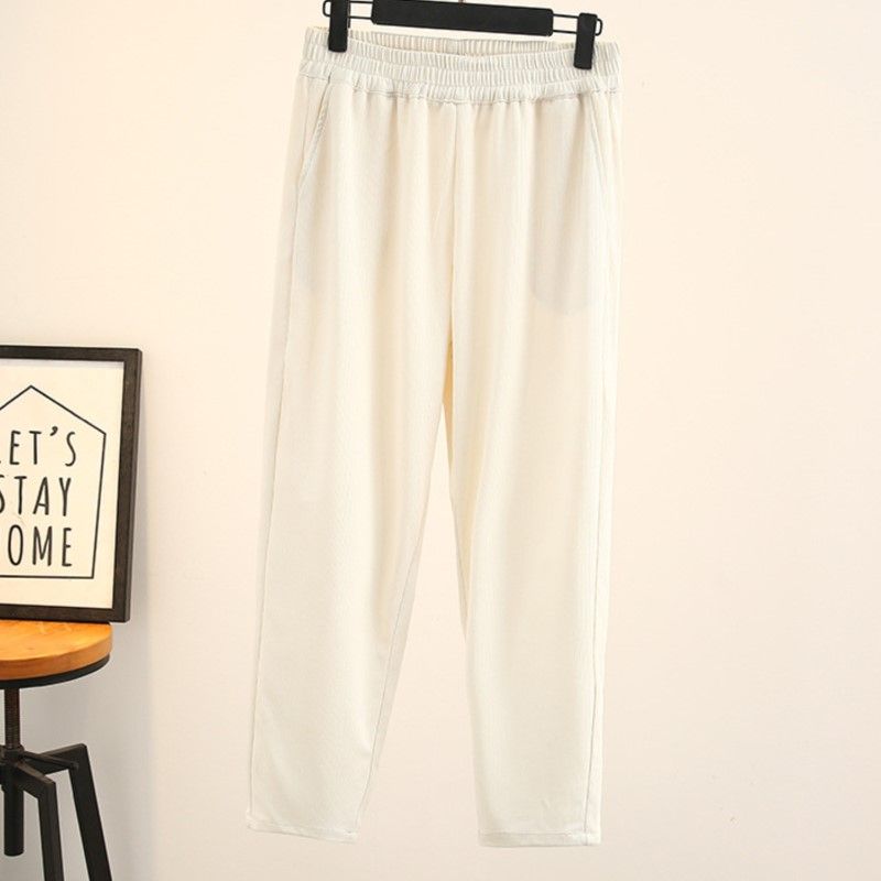(apricot)Plus Size Harem Pants Women Clothing Loose High Waist Stretch Thin Bottoms Curve Trousers Summer 2023 SAB