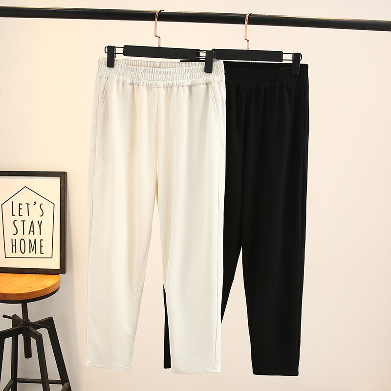 (apricot)Plus Size Harem Pants Women Clothing Loose High Waist Stretch Thin Bottoms Curve Trousers Summer 2023 SAB