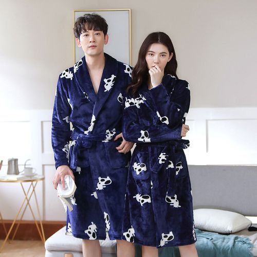 Winter Pyjama Couple Sleepwear Bath Robe Men Women Flannel Bathrobe Coral Fleece Pajamas Hombre Night Dressing Gown Bride Robe（#wine Red Y801）