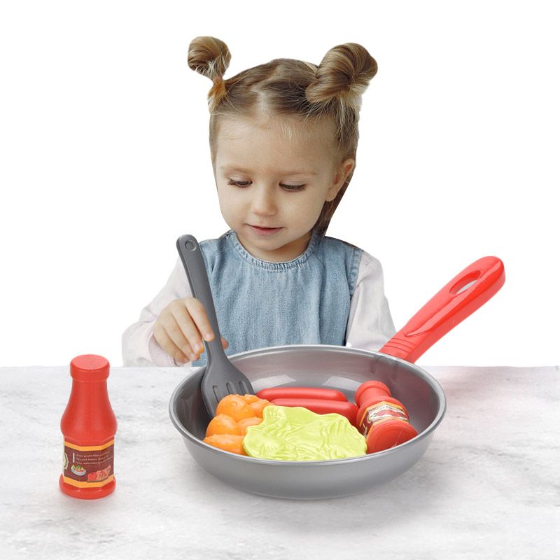 Children Kitchen Food Toys Simulation Frying Pan Vegetables
