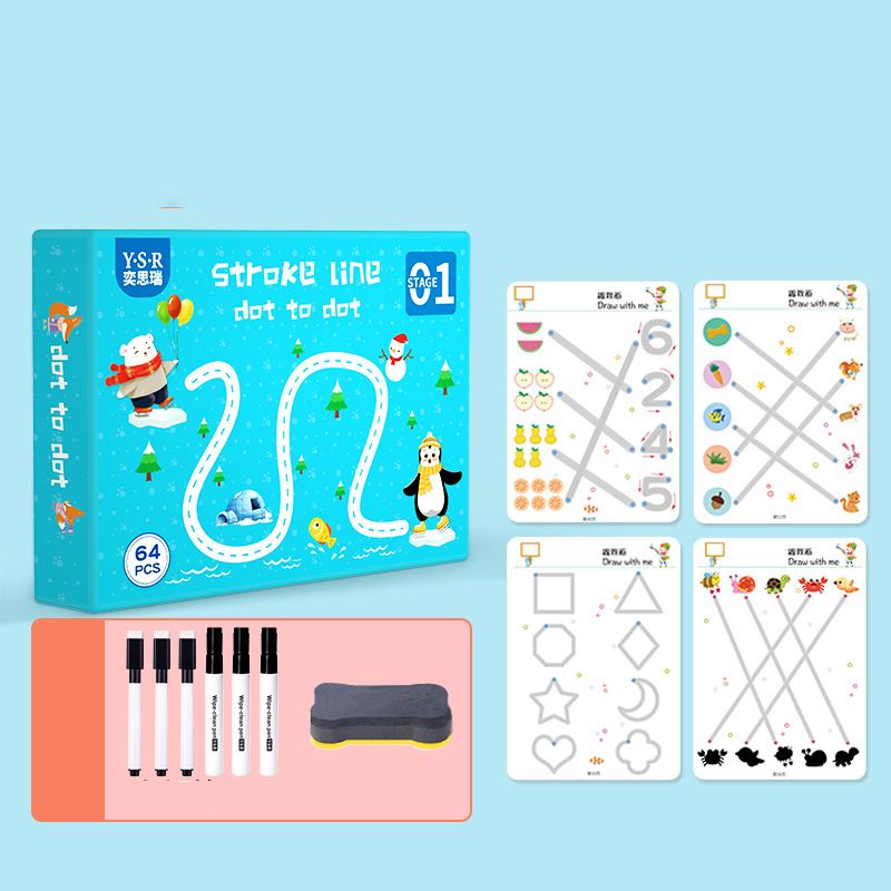 Montessori Educational Toys For Children Magic Book Learn To Write Workbook Practice For Kids Pen Control Line Tracing Letters Set D