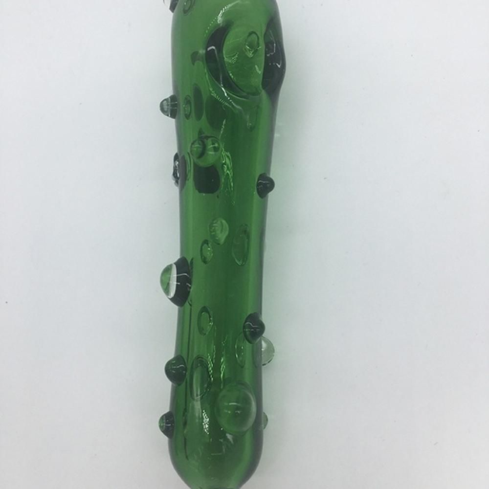 New Cucumber Face Design 4.8 Inch Glass Pipe Party Funny Shisha Hookah Smoking Filter Tools Green Portable