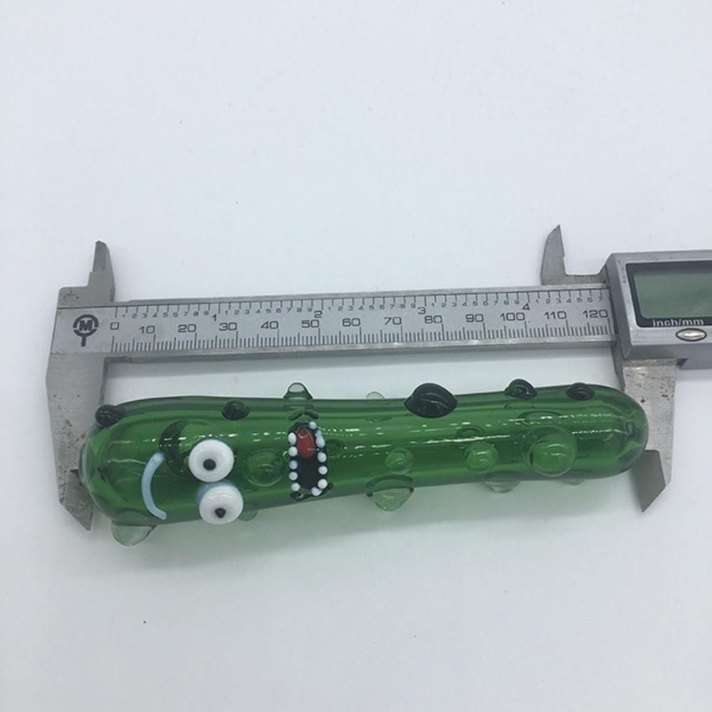 New Cucumber Face Design 4.8 Inch Glass Pipe Party Funny Shisha Hookah Smoking Filter Tools Green Portable