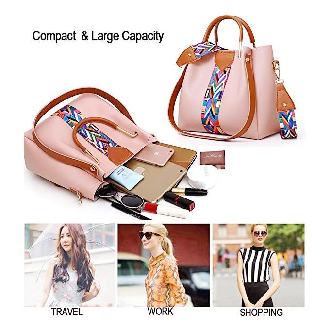 4 In 1 Bag Set Ladies Handbags Bags - Pink