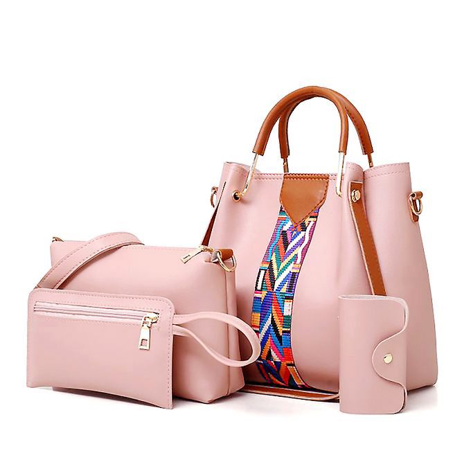 4 In 1 Bag Set Ladies Handbags Bags - Pink