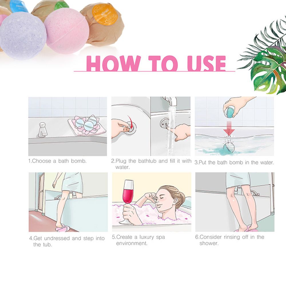 6pcs Organic Bath Salts Ball Handmade SPA Stress Relief