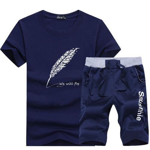 Two-piece Outdoor Sports Hike Suit T Shirt Shorts Men Set
