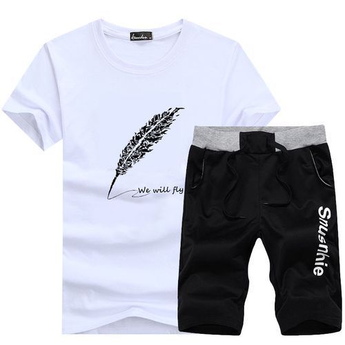 Two-piece Outdoor Sports Hike Suit T Shirt Shorts Men Set