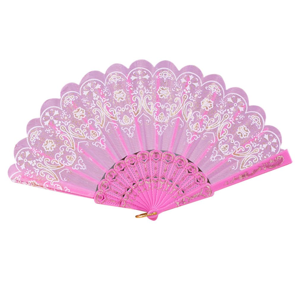 Souvenir Chinese/Spanish 2019 Lace Hand Folding Dance Newest Fan Party Flower For Gift For Silk Style Held Wedding