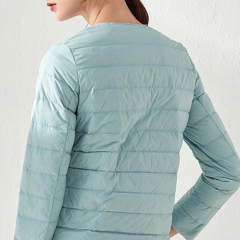 2022 New Down Coat Women's Light and Thin Short Round Neck White Duck Down Inner Tank Korean Fashion
