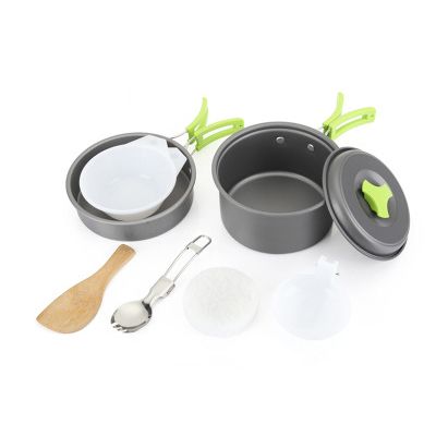 9 Pcs Set 1-2 Person Outdoor Camping Cooking Set Pan Pot