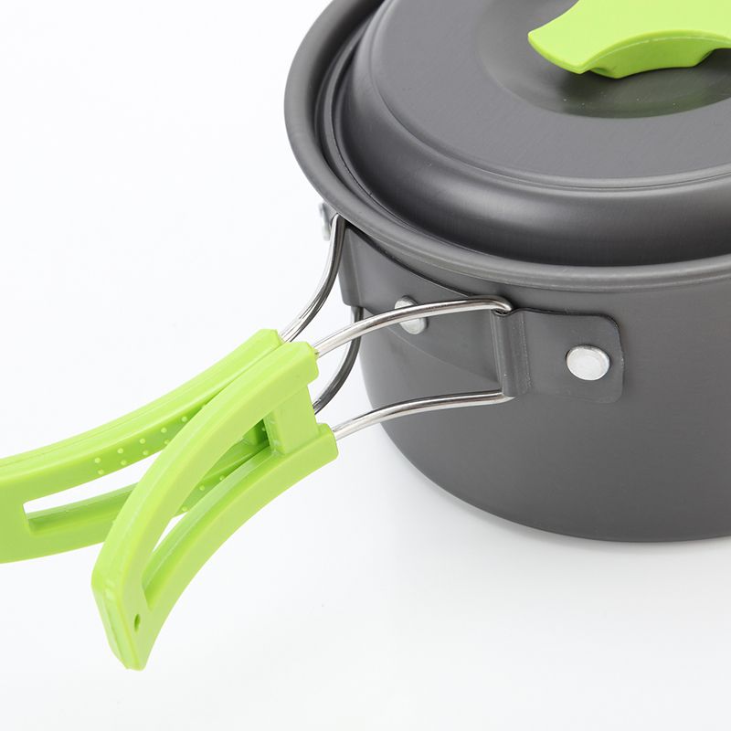 9 Pcs Set 1-2 Person Outdoor Camping Cooking Set Pan Pot