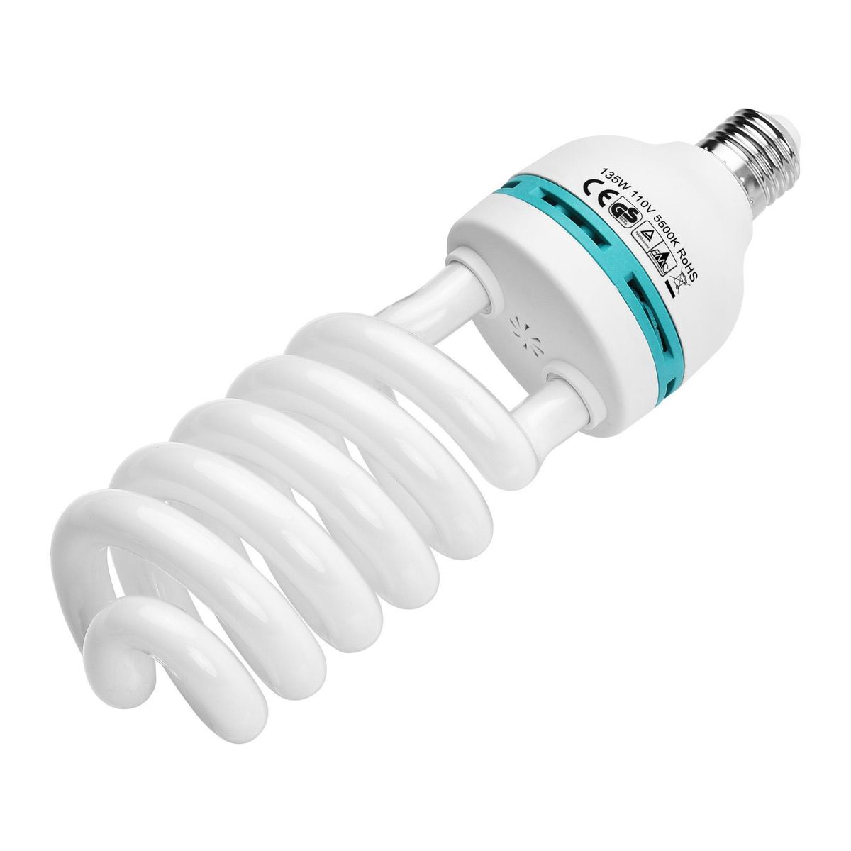 Spiral Fluorescent Light Bulb 135W 5500K Daylight E27 Socket 110V Energy Saving for Studio Photography Video Lighting