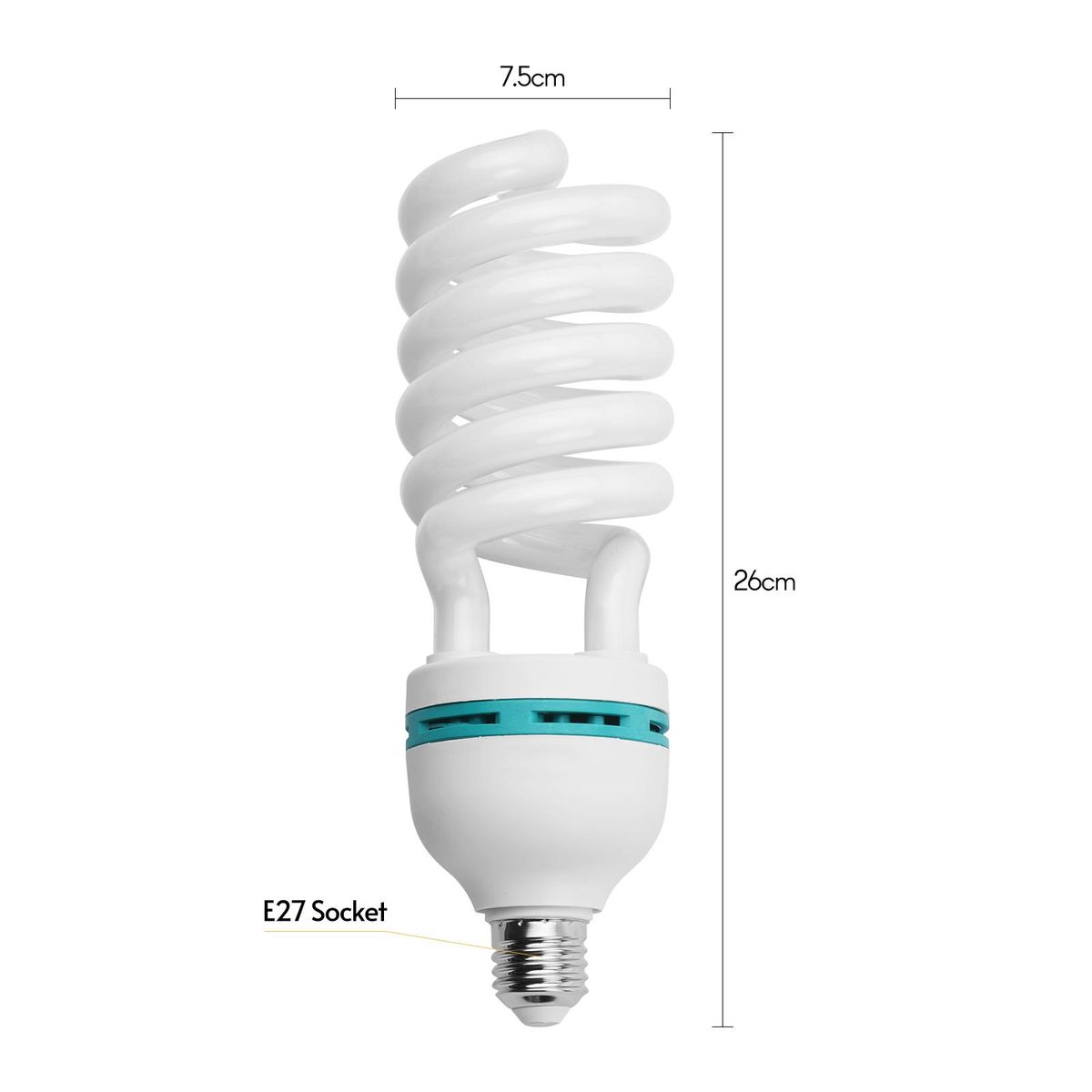 Spiral Fluorescent Light Bulb 135W 5500K Daylight E27 Socket 110V Energy Saving for Studio Photography Video Lighting