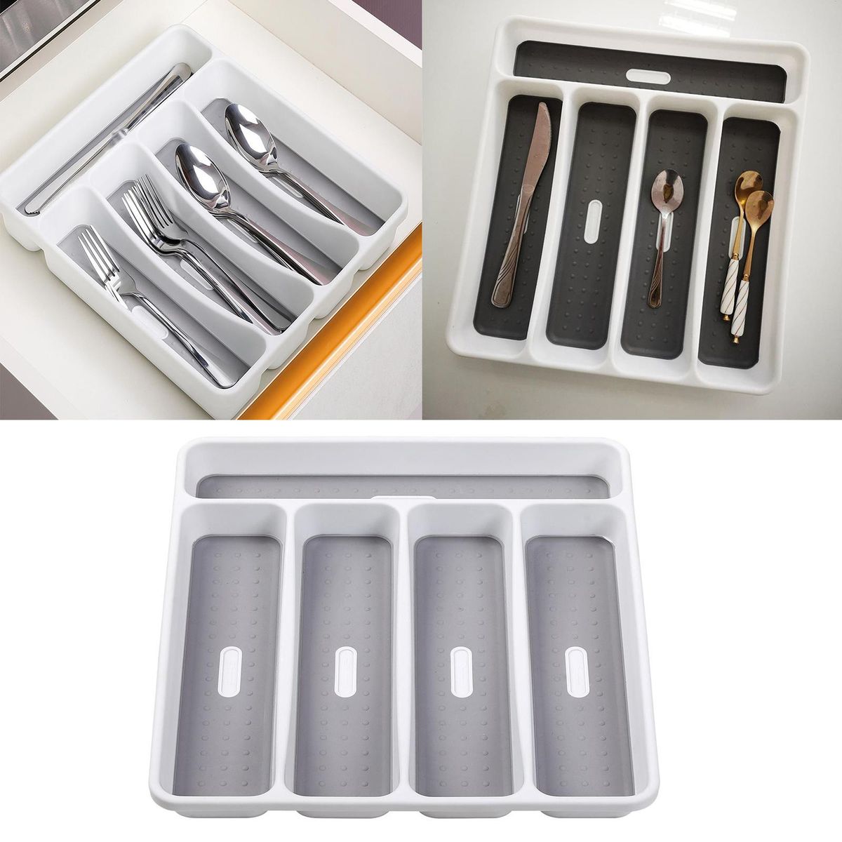 Cutlery Tray Insert Kitchen Plastic Drawer Draw Organizer For Home RV