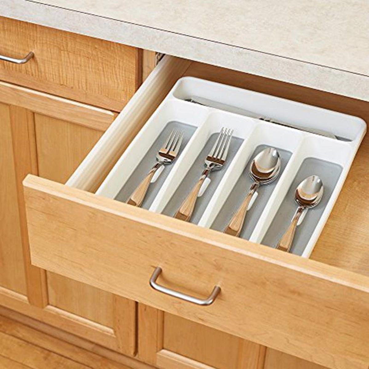 Cutlery Tray Insert Kitchen Plastic Drawer Draw Organizer For Home RV